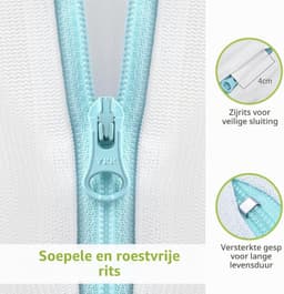 2 Wasnetten met Handvatten, 10 x 12 cm - Waszak voor Wasmachine, Ideaal voor Lingerie, Sokken en Babykleding — thumbnail 2