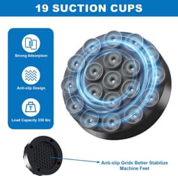 Vibration Dampers voor Wasmachine - 4pcs Rubber Shock Absorber met Suction Cup voor Wasmachines en Koelkasten - Zwart — thumbnail 5