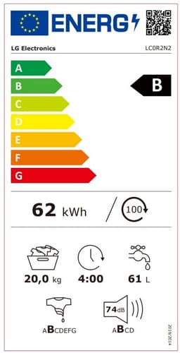 LG LC0R2N2 TurboWash -  Wasmachine Voorlader - 20 kg - 1000 rpm - 74 dB — thumbnail 2