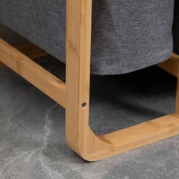 Wasmand Kledingmand Wasgoed Rek Wasopbergmand Met 3 Afneembare Waszakken Geschikt voor Slaapkamer en Badkamer 50x32x69.7cm Houtkleur Bamboe — thumbnail 5