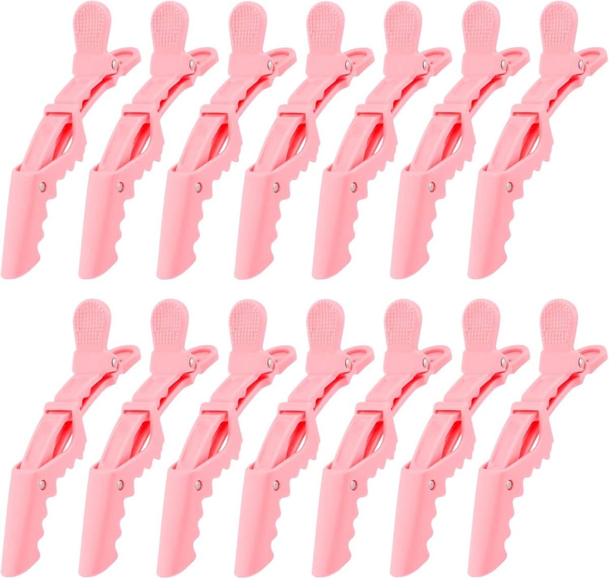 14 Roze Alligator Haarclips voor Styling Secties - Grote Salon Haarclips voor Verven en Knippen — afbeelding 1