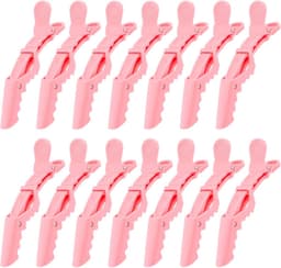 14 Roze Alligator Haarclips voor Styling Secties - Grote Salon Haarclips voor Verven en Knippen — thumbnail 1