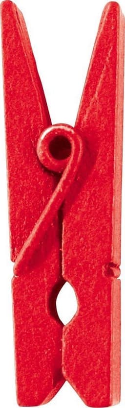 Mini Wasknijpers 24 Stuks - Houten Klemmen in Rood, 2,5 cm — thumbnail 2