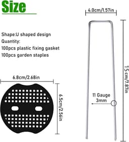 Stunq® Verzinkte Grondankers voor Tuin en Kunstgras - 100 Stuks, Onzichtbare Bevestiging — thumbnail 3