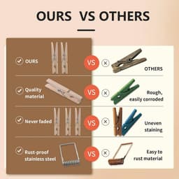 Pack van 50 houten wasknijpers voor al je kleingoed — thumbnail 3