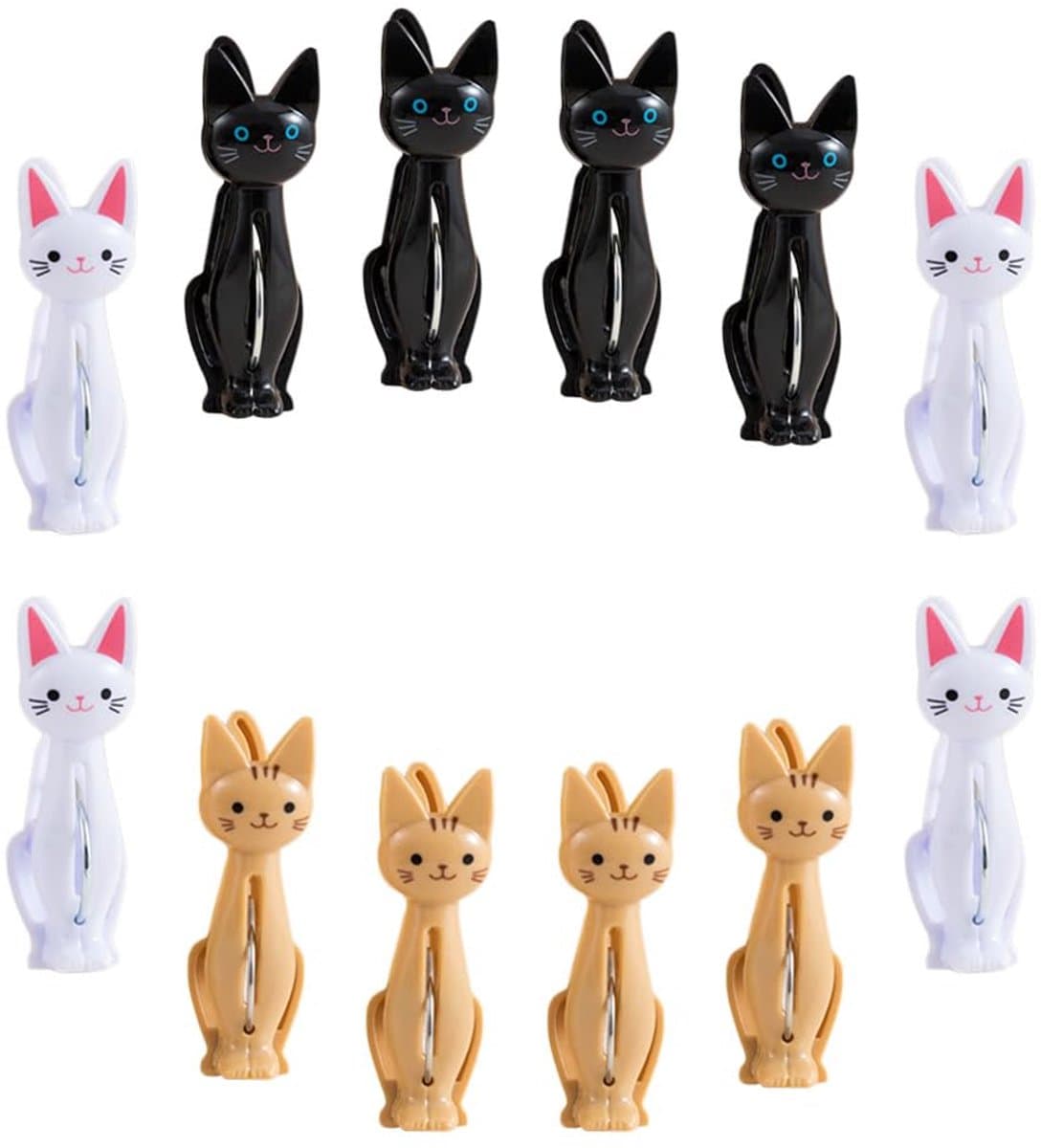 12 Pieces Cat Clip Clothes Mini Clothes Pegs for Photos Tea Towel Clip Towel Clips Windproof Towel Clips Non-Slip Bag — afbeelding 1