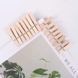 Mini Wasknijpers 100 Stuks - Houten Fotoclips met Jute Touw voor Creatief Gebruik — thumbnail 2
