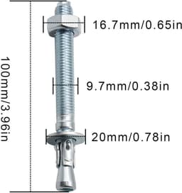 Boutenanker M10 voor zware belasting - 10 stuks - betonanker en berganker — thumbnail 4