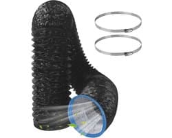 Flexibele Afvoerslang 150 mm x 3 m - PVC-Aluminium Ventilatieslang met Klemmen voor Afzuigkap, Airconditioning en Droger