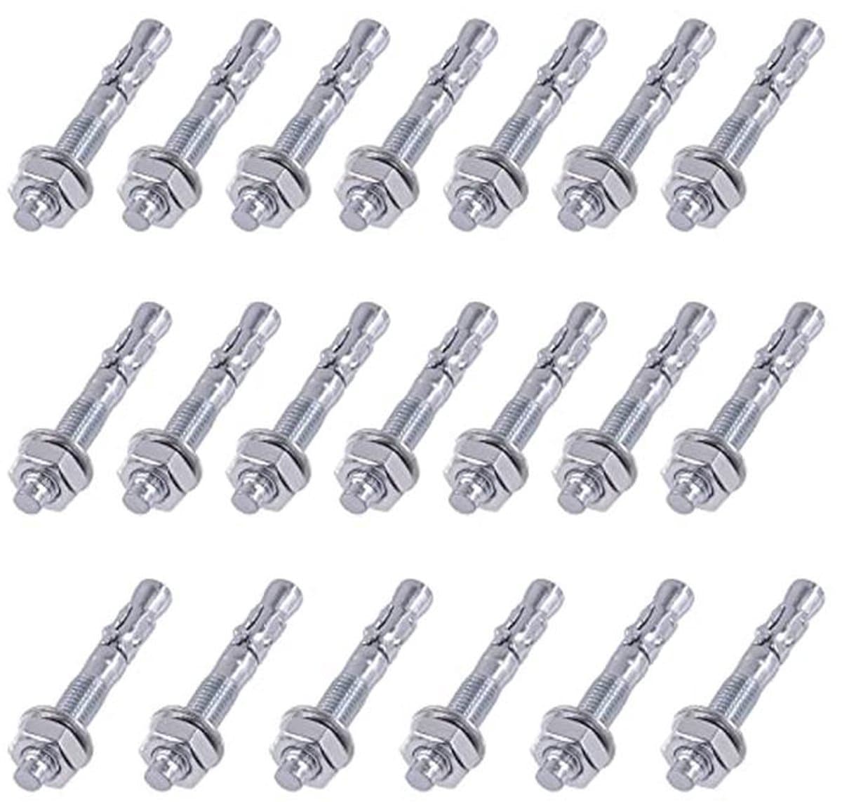 Wigankers 3/8" x 3" Verzinkt Heavy Duty Bevestiging voor Beton - 20 Stuks — afbeelding 1