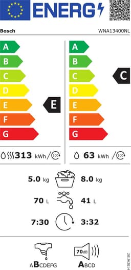 BOSCH WNA13400NL -  Was-droogcombinatie - 8 kg + 5 kg - 1400 rpm - 70 dB — thumbnail 2