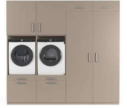 Wasophoogte® Wasmachine Kast Munich - Wasmachine verhoger - Wasmachine ombouw - 700(D)*2530(B)*2350(H) mm - Taupe — thumbnail 1