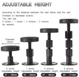 4 Stuks Zwarte Hoofdeinde Stabilisatoren - Verstelbare Anti-Shake Tools voor Bed Frame — thumbnail 5
