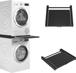 Wasophoogte® Tussenstuk wasmachine droger - Stapelkit wasmachine droger - Tussenkader - Geschikt voor elk type - Zwart — thumbnail 1