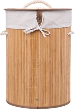 5Five Wasmand van bamboe - 48 liter - 35 x 50 cm - met deksel — thumbnail 4