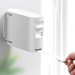 Goodivery ® Waslijn, intrekbaar, verstelbaar uittrekbaar wasrek voor binnen, wandmontage, drogen van kleding, onzichtbare waslijn voor badkamer, balkon, voor binnen en buiten (wit) — thumbnail 1