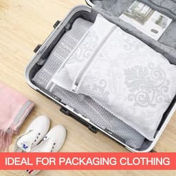 Wasnetjes met ritssluiting - Wit - Set van 4 Waszakken in 2 Maten - Mesh Waszakken voor Delicate Kleding - Voor Wasmachine en Droger — thumbnail 5