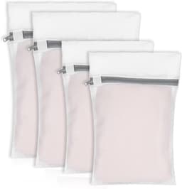 Thijox - 4 stuks wasnet voor wasmachine, waszakken met ritssluiting, 2 maten (30x40 cm, 20x30 cm), wit polyester, voor blouses, beha, ondergoed, sokke — thumbnail 1