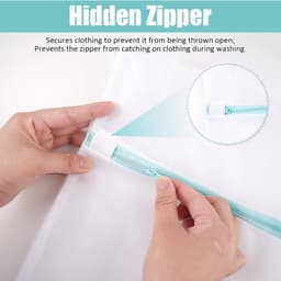Thijox - 2 Stuks Wasnet voor Wasmachine 60 x 80cm + 90 x 110cm Waszakken Fijnmazig Polyester met Verborgen Ritssluiting voor Kleding, Dekens, Jassen, — thumbnail 3