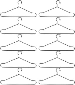 Dailygoods- Poppenkleerhanger Ruimtebesparend - Metalen Hanger - Lichtgewicht - Draagbaar - Decoratief - 150 mm - Poppenhanger — thumbnail 3