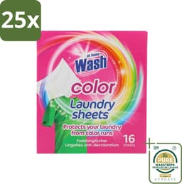 25 x At Home - Wash - Wasdoekjes - Gekleurde Was - Tegen Verkleuring - 12 Doekjes - Grootverpakking - Wasdoekjes - Kleurverschil - Was - Kleurstof - Wasmachine — thumbnail 1