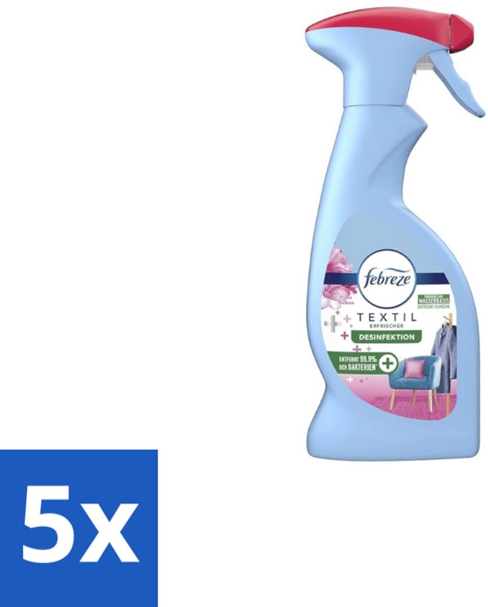 5 x Febreze – Textielspray – Roze Anjers – 375 ml - Voordeelverpakking - 5 stuks — afbeelding 1