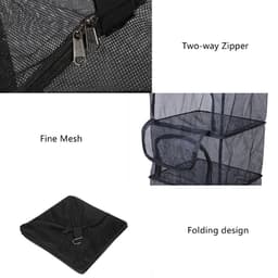 Dailygoods- Droognet Opvouwbaar - Hangend Droogrek - Draagbaar Droognet - Gaasplanken - Polyesterstaal - 36 x 36 x 69 cm — thumbnail 2