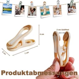 Dailygoods- Wasknijpers 20 Stuks - Kleurrijk - Kunststof - Handdoekklemmen - Compact 7x4 cm - Duurzaam en zonder afdruk - Klemmen — thumbnail 3