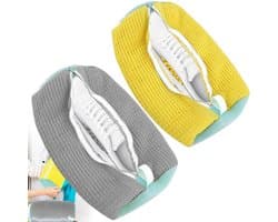 Dailygoods- Waszak Herbruikbaar - 2 Stuks Schoenenzakken - Waszak met Ritssluiting - Netmateriaal - 39 x 19 cm - Efficiënte Reiniging - Schoenentas
