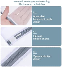 Dailygoods- Waszak 3-delig - Wasnet voor Wasmachine - Waszak met Ritssluiting - Fijnmazig Net - 30x40 cm - Ademend en Scheurvast — thumbnail 2