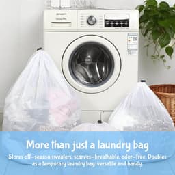 Dailygoods - Set van 2 zakken voor het wassen met trekkoord, duurzaam, slijtvast, anti-klitten, anti-beschadiging, geschikt voor wasmachine, wasmand, schoenwaszak, waszak — thumbnail 3