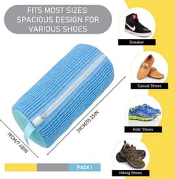 Waszak voor schoenen – waszak voor schoenen met villosities, schoenentas voor wasmachine met ritssluiting, herbruikbaar, waszakken voor sneakers (blauw/verpakking 1) — thumbnail 2
