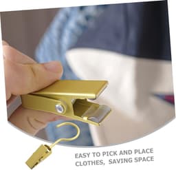 Clip Hangers - Kledinghaken - Kleding Drogen - Set van 5 - 14 cm Lengte - Goud — thumbnail 4