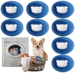 8 stuks dierenhaarverwijderaar, wasmachine, pluisverwijderaar, anti-wikkeling wasballen, verwijdert dierenharen en pluisjes, herbruikbare pluisballen (blauw) — thumbnail 1