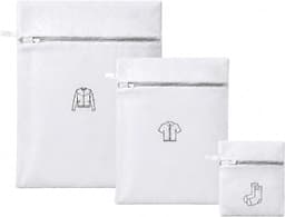 Set van 3 wasnetten voor wasmachine met ritssluiting, mesh waszakken | Herbruikbare waszak, drie maten van S tot XL, voor beha, sokken, jassen, reizen, wit — thumbnail 1