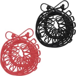 Reis Waslijn - Draagbare Kledinglijn - Kleding Drogen - Winddicht met Clips - 380 cm - Zwart en Rood — thumbnail 1