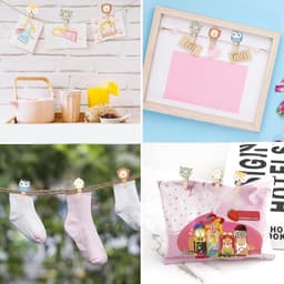 SnelShoppen - Houten Klemmen Klein met Bosdieren Motief 3.5 cm Mini Kleding Klemmen Hout - 30 Stuks + 10 m Jute Touw voor Foto's, Postkaarten, DIY en — thumbnail 2