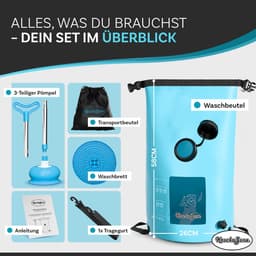 SnelShoppen - Draagbare Wasmachine Zonder Elektriciteit - Opvouwbare Waszak Plunjer Wasbord-Set - Lichtgewicht Handwasmachine voor Kamperen, Reizen, O — thumbnail 4
