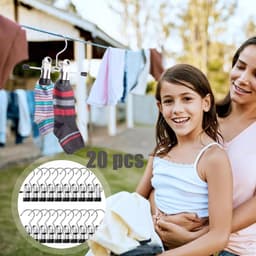 Wasknijpers, cliphaken, draagbare wasknijpers, 360° wasknijpers, kledinghangers, metalen haken met tang, voor broeken, schoenen, handdoeken — thumbnail 4