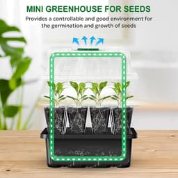 Propagator Tray, 3 Set Kiemlade met Vochtigheid Verstelbare Kas Plant Starter Grower Kwekerij Box voor Zaad Beginnen en Groeien (12 Cellen per Dienblad) — thumbnail 5