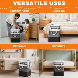 Opvouwbare Wasmand, Grote Wasmand met Handvat, Waterdichte Wasmand voor Vuile Kleding, Wasmanden voor Wasgoed, Slaapkamer, Badkamer, Studentenkamer, Opbergruimte voor Kleding, Beddengoed — thumbnail 3