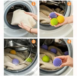 Wasdroogballen voor de wasmachine, 9 stuks, droogballen, wasballen, speciale droogballen voor voorladers, rubberen wasballen - verminder het gebruik van wasballen. — thumbnail 4