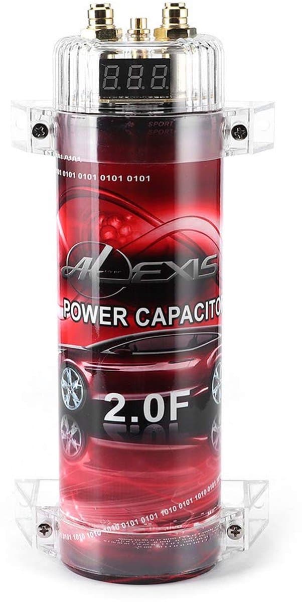 Dailygoods - Rode LED automatische uitschakeling - Audio Power Capacitor - 2.0 Capaciteit - Condensator voor auto - Geschikt voor systemen tot 2000W — afbeelding 1