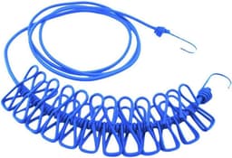 Reis Waslijn - Kledinglijn Klemmen - Kleding Drogen - Elastisch Verstelbaar - 3 Meter - Blauw — thumbnail 1
