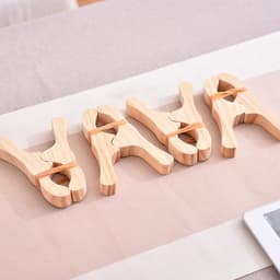 Houten Wasknijpers - Kleding Clips - Huishoudelijk Gebruik - Splintervrij Ontwerp - 12 x 8 cm - Natuurlijk Hout — thumbnail 5