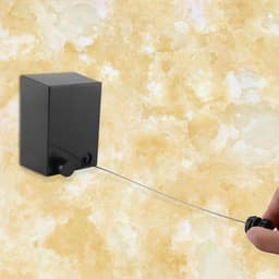 Intrekbare Waslijn - Droogtouw Wandmontage - Kleding Drogen Binnen - Roestvrij Staal Touw - 42 Meter - Zwart — thumbnail 3