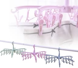 Dailygoods- Sokdroger Opvouwbaar - 24 Peg Sok Hanger - 360 Graden Draaibaar - Hoogwaardig PP-Plastic - Ruimtebesparend - Geschikt voor Lingerie en Ondergoed - Waslijn — thumbnail 4