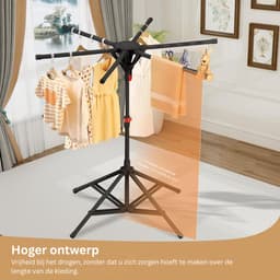ApexArte® Droogmolen met Voet voor Camping & Thuis - Wasrek Staand - Droogrek Inklapbaar — thumbnail 2