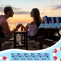 8 stuks handdoekbanden voor stoelen - strandhanddoekclips riemhouders elastisch winddicht voor ligstoel, zwembad, zomer - regenboogstijl, 29,8 x 4,97 cm — thumbnail 3