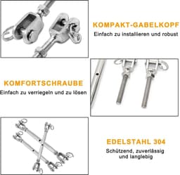 M6 draadspanners - roestvrij staal - sterk en duurzaam - perfect voor tenten en luifels - SnelShoppen — thumbnail 4